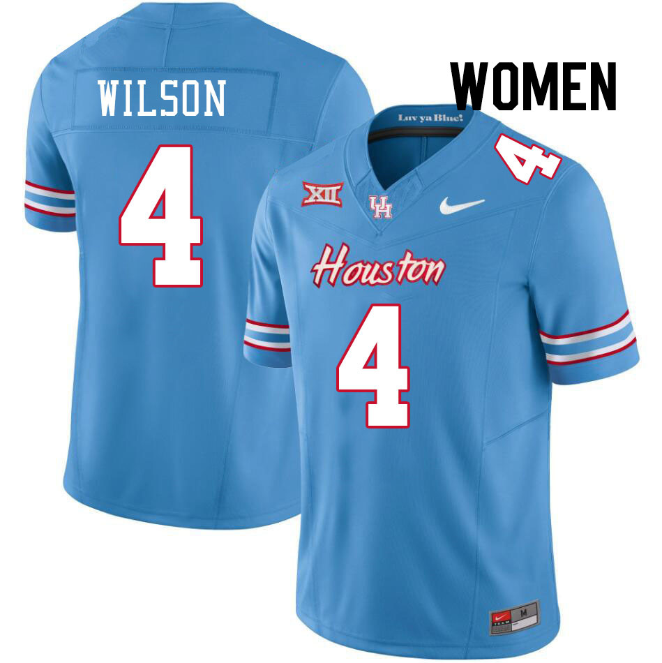 Women #4 Jonah Wilson Houston Cougars College Football Jerseys Stitched-Oilers